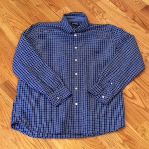Chaps Long Sleeve Shirt Large Blue Black